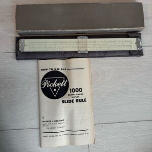 Pickett Model 1000 Ortho-Phase Duplex slide rule in box and instruction manual